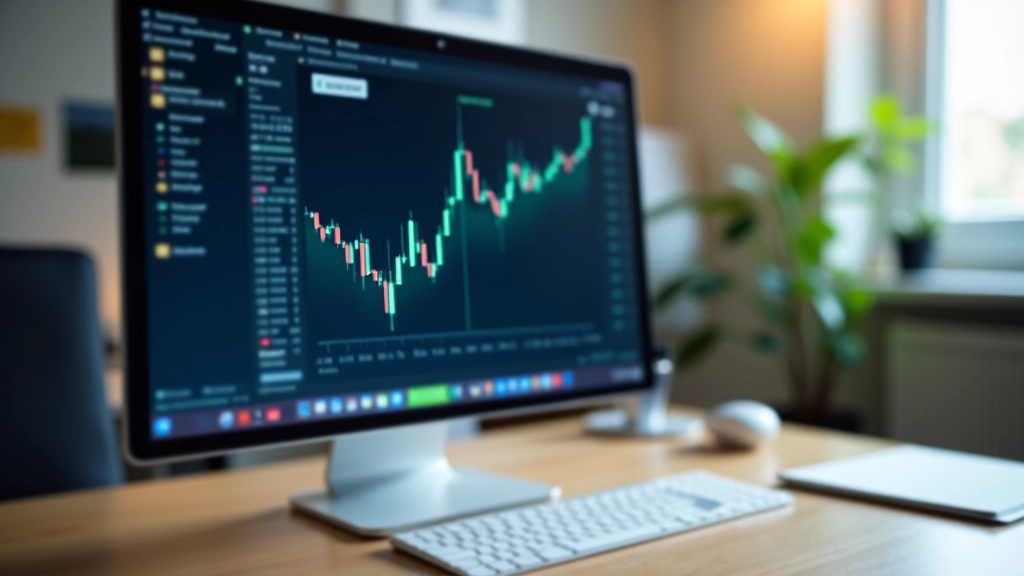 Nahaufnahme einer Computermaus neben einem Finanzdiagramm auf dem Monitor, professionelle Arbeitsumgebung